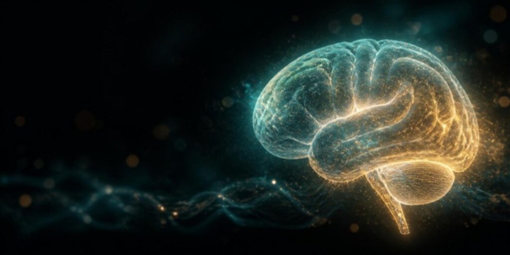 Glowing brain illustration representing brainspotting, biofeedback, and therapy specialties in Forest Lake, MN